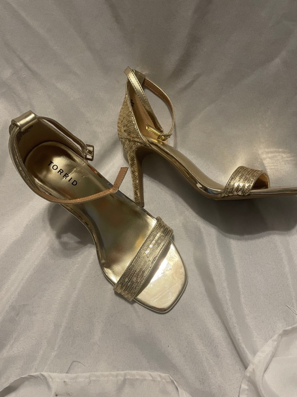 torrid Gold Metallic Ankle Strap Sandals